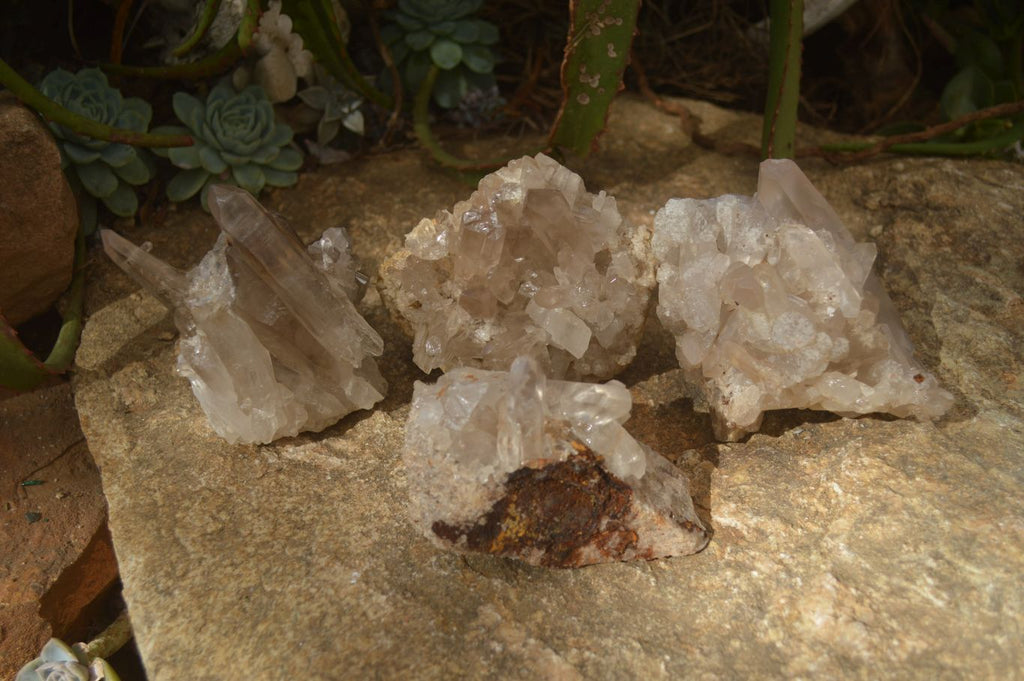Natural Smokey Quartz Clusters  x 4 From Madagascar - Toprock Gemstones and Minerals 