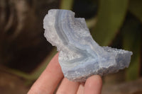 Natural Etched Blue Chalcedony Specimens  x 12 From Nsanje, Malawi - Toprock Gemstones and Minerals 