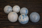 Polished Blue Spotted Spinel Quartz Spheres  x 6 From Madagascar - Toprock Gemstones and Minerals 