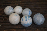 Polished Blue Spotted Spinel Quartz Spheres  x 6 From Madagascar - Toprock Gemstones and Minerals 