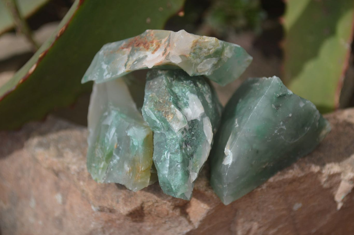 Natural Rough Green Jade Cobbed Specimens x 37 From Swaziland - Toprock Gemstones and Minerals 
