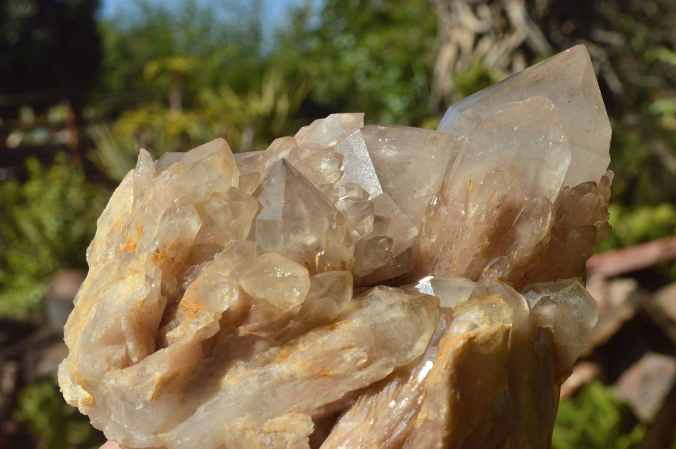 Natural Smokey Cascading Phantom Quartz Clusters x 2 From Luena, Congo - TopRock