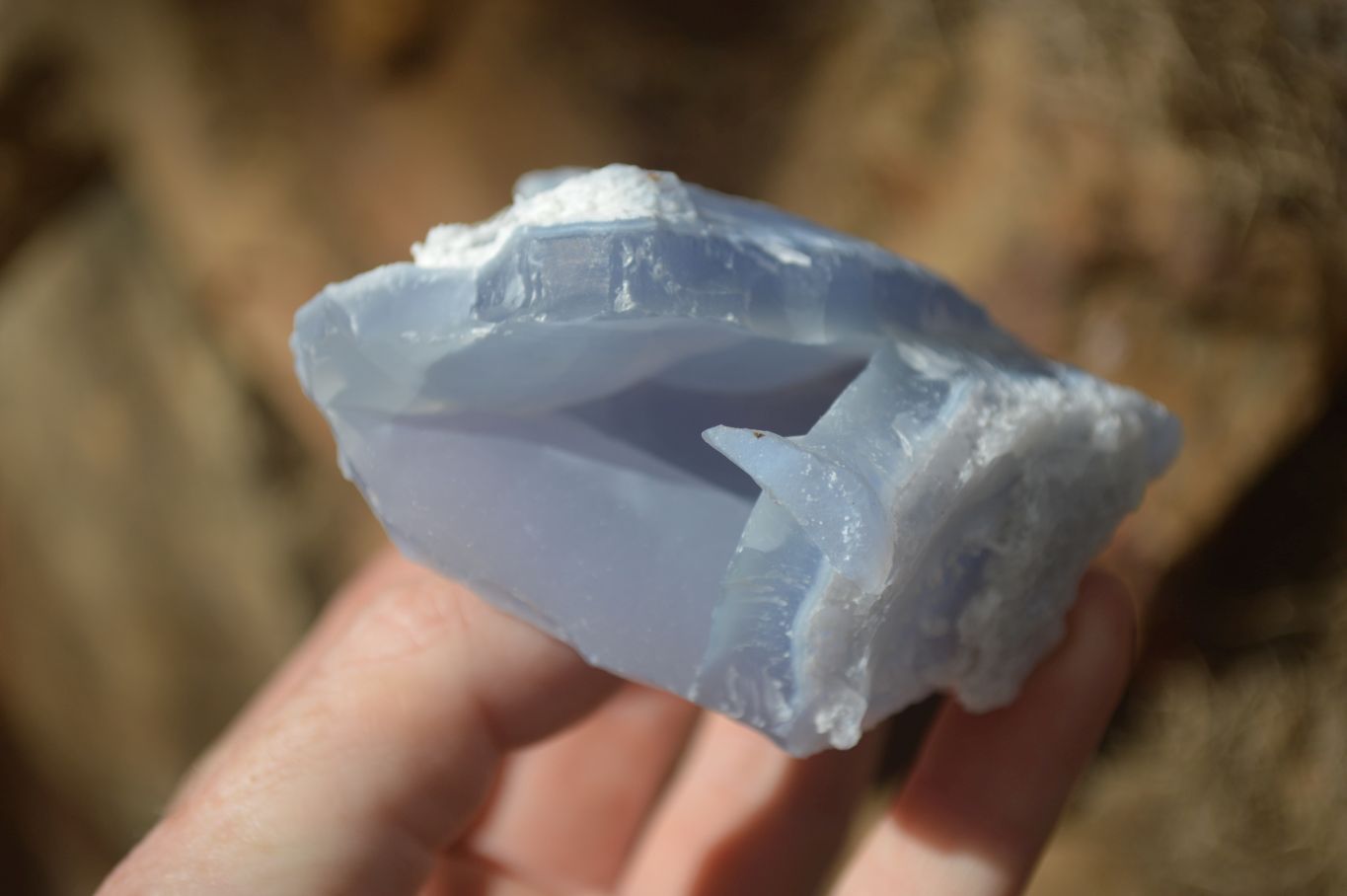 Natural Etched Blue Chalcedony Specimens  x 12 From Nsanje, Malawi - Toprock Gemstones and Minerals 