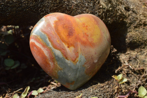Polished Selected Medium Sized Polychrome Jasper Hearts x 12 From North West Coast, Madagascar - TopRock
