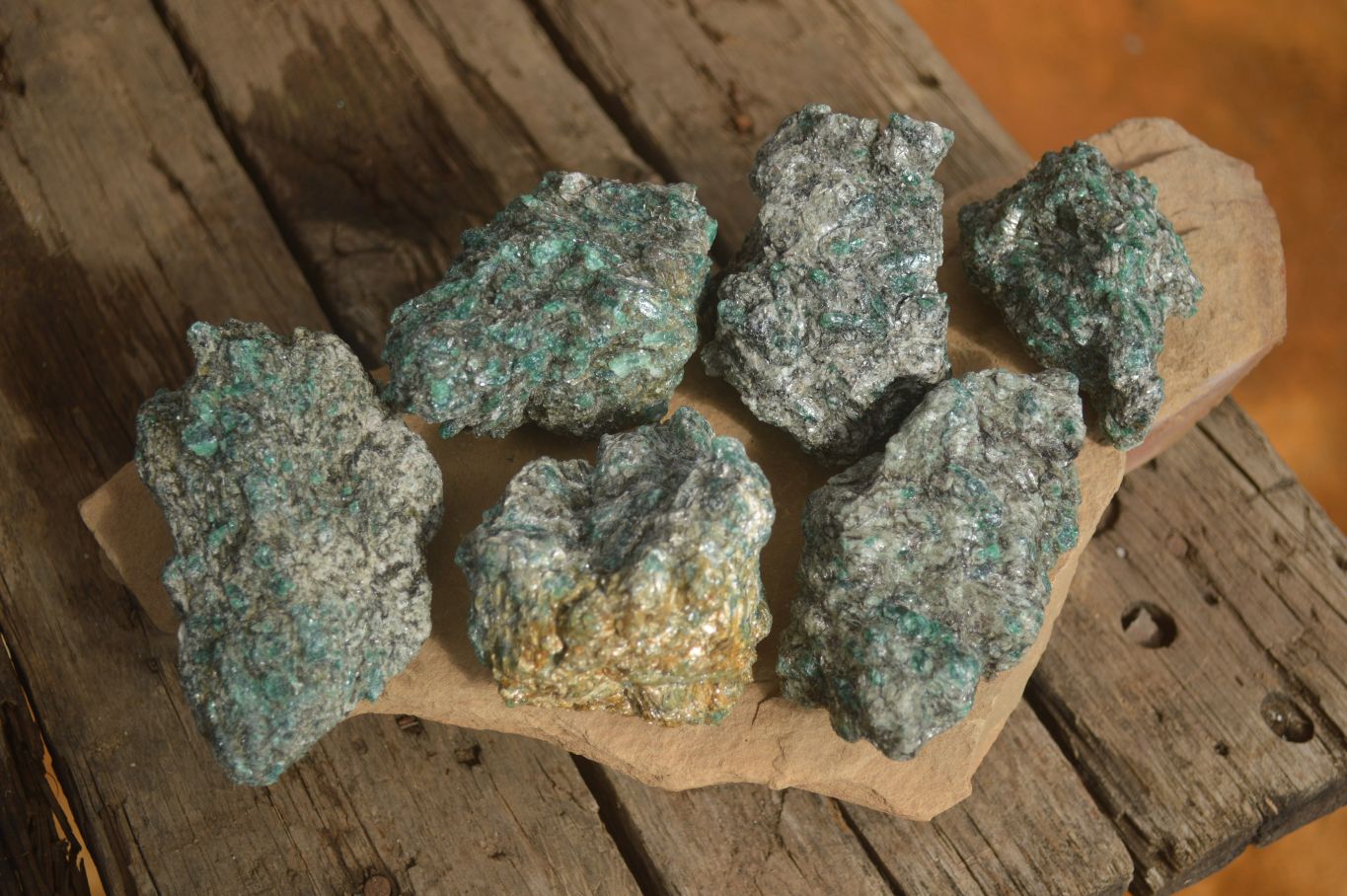 Natural Rare Emerald Mica In Matrix Cobbed Specimens x 12 From Mutoko, Zimbabwe - Toprock Gemstones and Minerals 