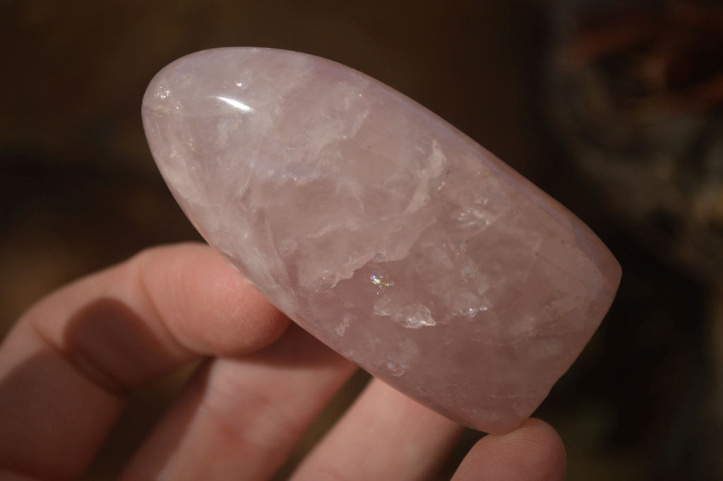 Polished Gemmy Pink Rose Quartz Standing Free Forms x 12 From Madagascar - Toprock Gemstones and Minerals 