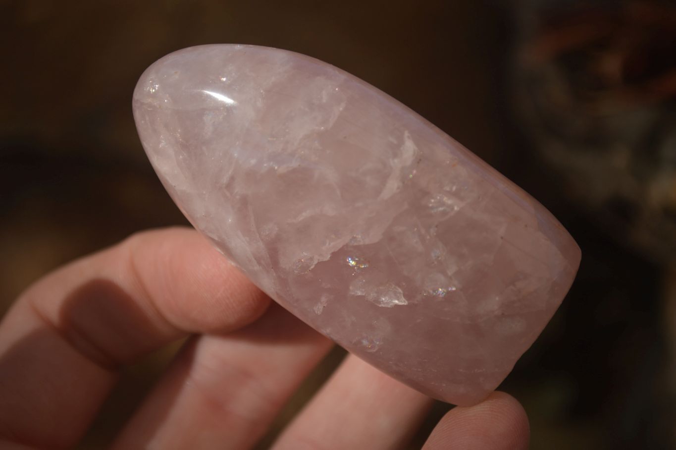 Polished Gemmy Pink Rose Quartz Standing Free Forms x 12 From Madagascar - Toprock Gemstones and Minerals 