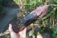 Polished Pink & Black Rhodonite Point x 1 From Madagascar - Toprock Gemstones and Minerals 