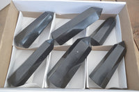Polished Black Basalt Points  x 6 From Madagascar