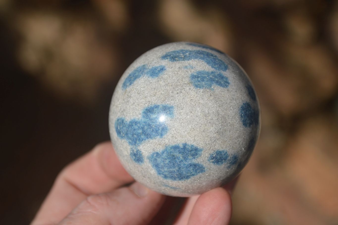 Polished Blue Spotted Spinel Quartz Spheres  x 6 From Madagascar - Toprock Gemstones and Minerals 