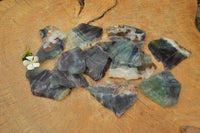 Polished Semi Translucent Watermelon Fluorite Slices x 12 From Uis, Namibia - TopRock