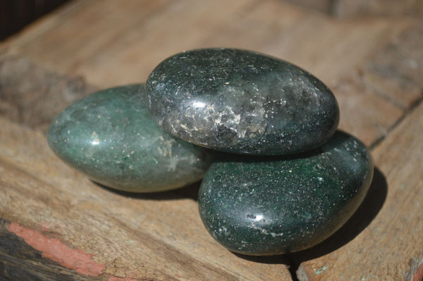 Polished Emerald Fuchsite Quartz Palm Stones  x 6 From Madagascar - Toprock Gemstones and Minerals 