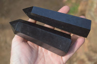 Polished Black Basalt Points  x 6 From Madagascar