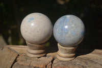 Polished Blue Spotted Spinel Quartz Spheres  x 6 From Madagascar - Toprock Gemstones and Minerals 