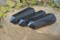 Polished Black Basalt Points  x 6 From Madagascar