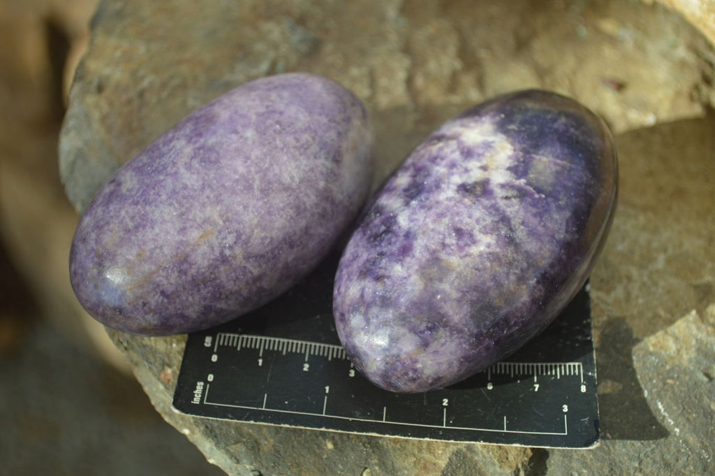 Polished Purple Lepidolite Free Forms  x 6 From Zimbabwe - Toprock Gemstones and Minerals 
