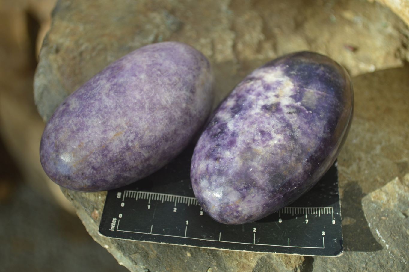 Polished Purple Lepidolite Free Forms  x 6 From Zimbabwe - Toprock Gemstones and Minerals 