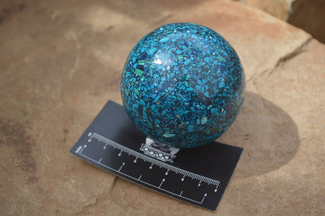 Polished Conglomerate Chrysocolla Spheres  x 2 From Congo - Toprock Gemstones and Minerals 