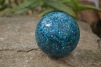 Polished Conglomerate Chrysocolla Spheres  x 2 From Congo - Toprock Gemstones and Minerals 