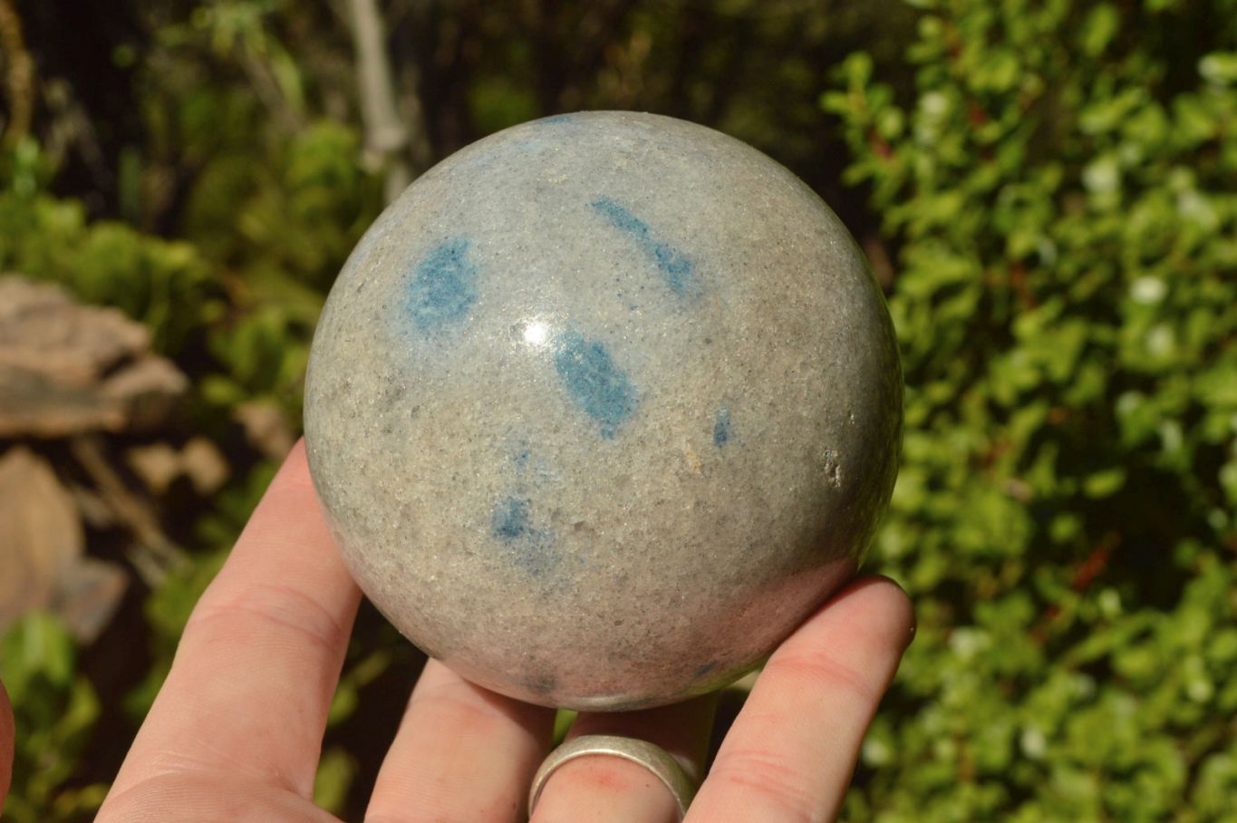Polished Blue Spotted Spinel "Dalmatian Stone" Spheres x 2 From Madagascar - TopRock