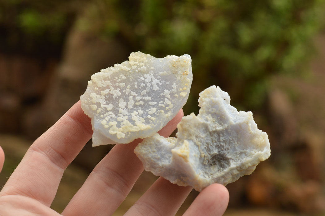 Natural Mini Etched Blue Chalcedony Specimens  x 35 From Malawi - TopRock