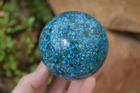 Polished Conglomerate Chrysocolla Spheres  x 2 From Congo - Toprock Gemstones and Minerals 