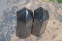 Polished Black Basalt Points  x 6 From Madagascar