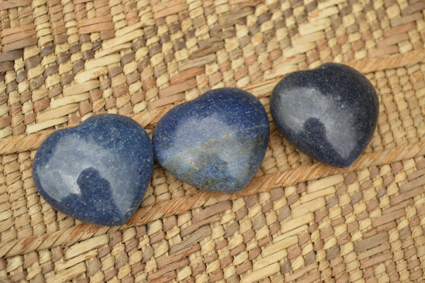Polished Mini Blue Lazulite (Mg, Fe, AlPO4) Hearts x 35 From Ambatofinandrahana, Madagascar - TopRock