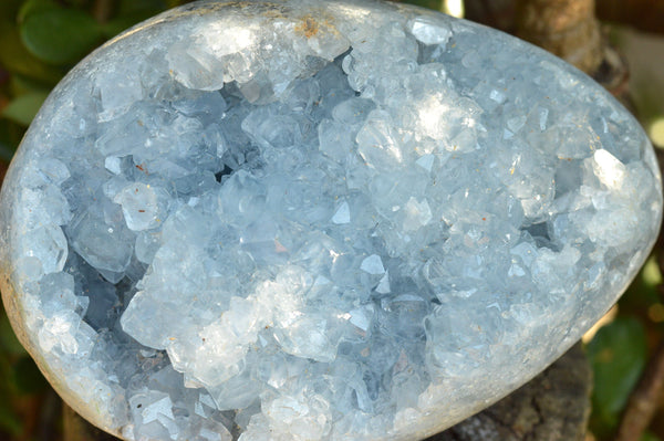 Polished Pale Blue Celestite Geode Egg  x 1 From Sakoany, Madagascar - TopRock