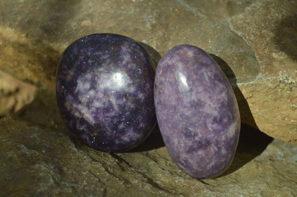 Polished Purple Lepidolite Free Forms  x 6 From Zimbabwe - Toprock Gemstones and Minerals 