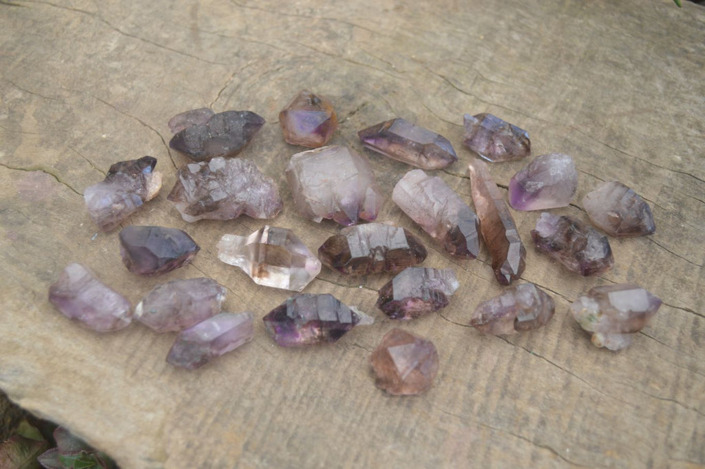 Natural Small Smokey Amethyst Crystals  x 24 From Chiredzi, Zimbabwe - Toprock Gemstones and Minerals 