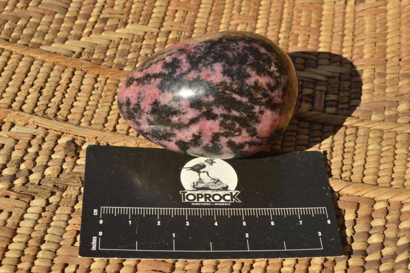 Polished Pink & Black Rhodonite Eggs & One Heart x 4 From Madagascar - TopRock
