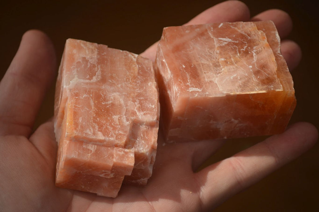 Natural New Sunset Orange Calcite Specimens  x 12 From Spitzkop, Namibia - Toprock Gemstones and Minerals 