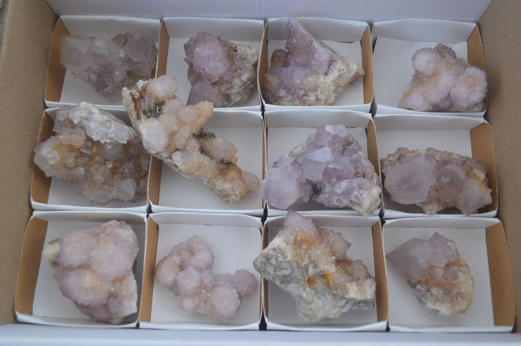 Natural Mixed Spirit Amethyst Quartz Clusters  x 12 From Boekenhouthoek, South Africa - Toprock Gemstones and Minerals 