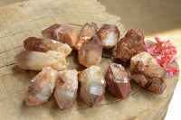 Natural Single Red Hematoid Phantom Quartz Crystals  x 24 From Karoi, Zimbabwe - TopRock