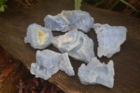 Natural Etched Blue Chalcedony Specimens  x 6 From Nsanje, Malawi - Toprock Gemstones and Minerals 