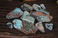 Natural Drusy Coated Chrysocolla & Malachite Dolomite Specimens x 9 From Likasi, Congo - Toprock Gemstones and Minerals 