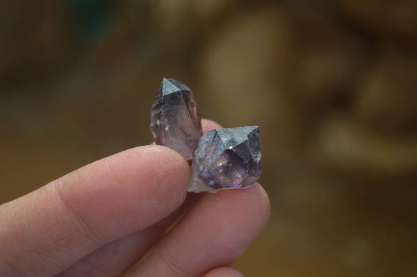 Natural Mini Smokey Window Amethyst Crystals  x 1 Kg Lot From Chiredzi, Zimbabwe