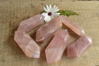 Polished Double Terminated Gemmy Rose Quartz Points x 6 From Madagascar - TopRock