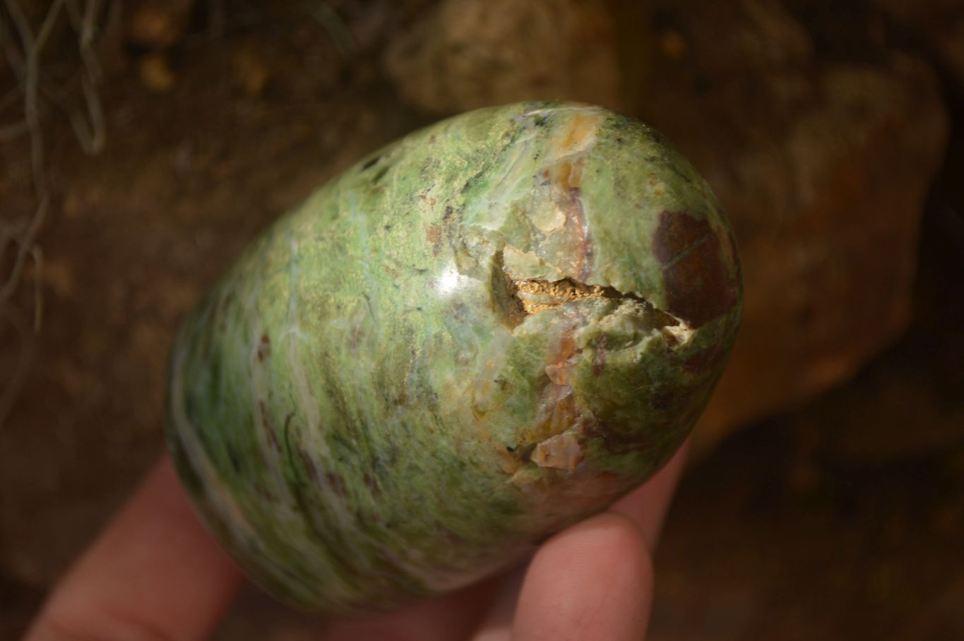 Polished  Green Chrysoprase Standing Free Forms  x 6 From Ambatondrazaka, Madagascar - Toprock Gemstones and Minerals 