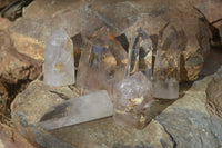 Polished Mixed Selection Of Quartz Crystals x 6 From Madagascar - Toprock Gemstones and Minerals 