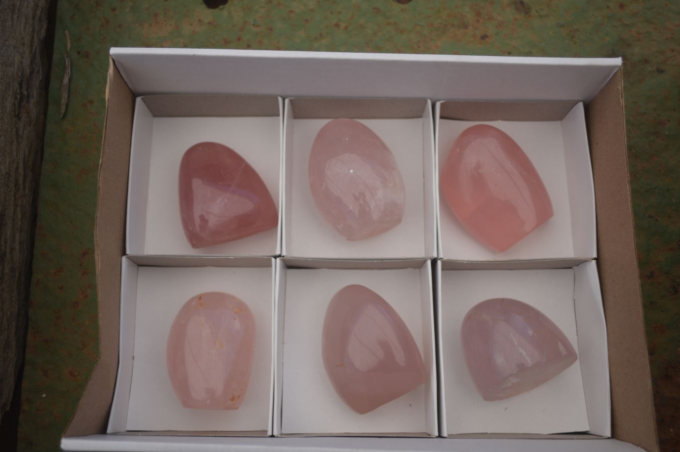Polished Gemmy Pink Rose Quartz Standing Free Forms  x 6 From Ambatondrazaka, Madagascar - TopRock