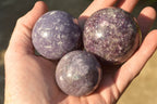 Polished Purple Lepidolite Spheres  x 6 From Madagascar - TopRock
