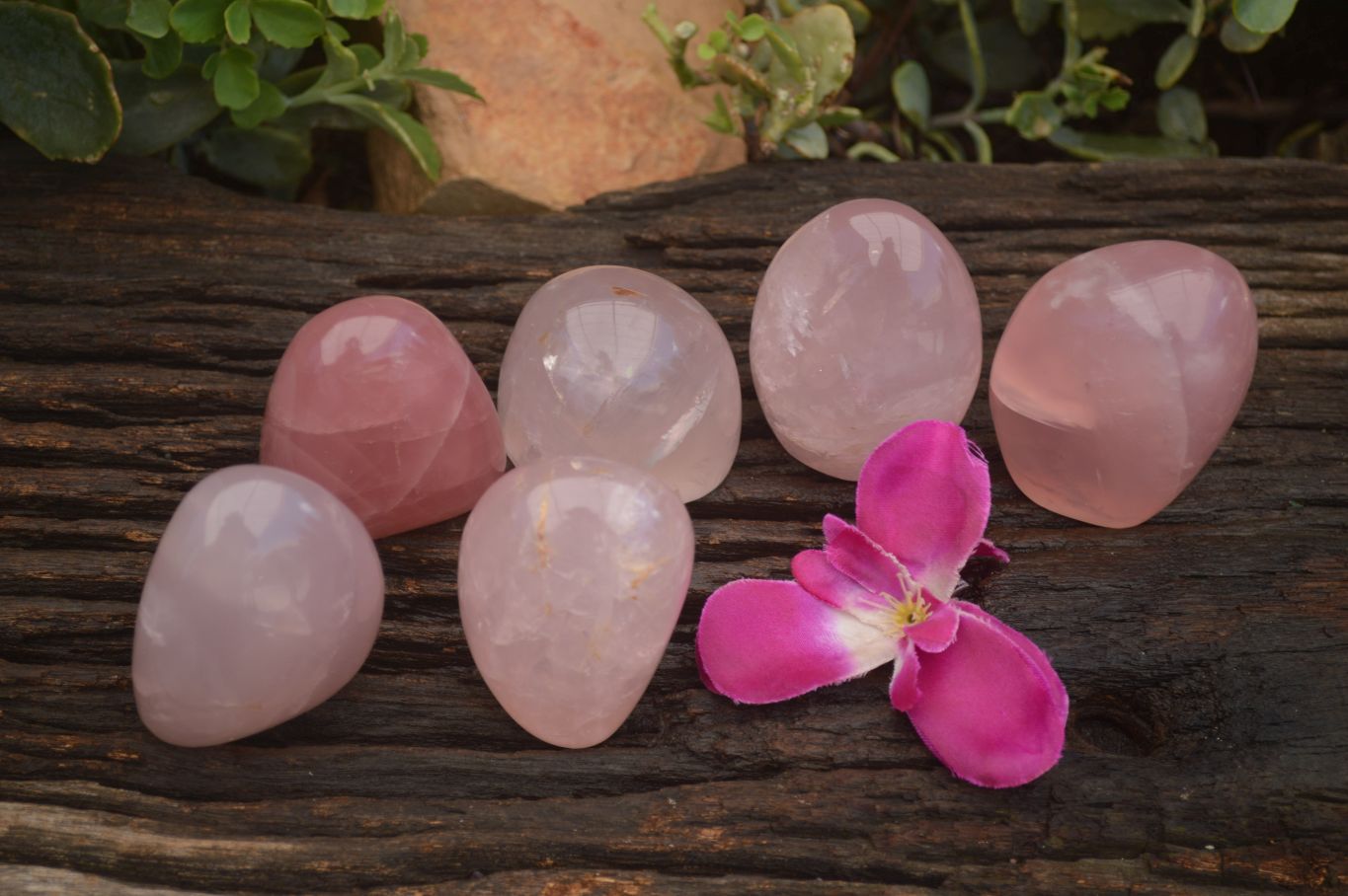 Polished Gemmy Pink Rose Quartz Standing Free Forms  x 6 From Ambatondrazaka, Madagascar - TopRock