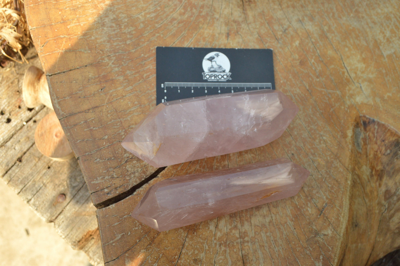 Polished Double Terminated Gemmy Rose Quartz Points x 6 From Madagascar - TopRock