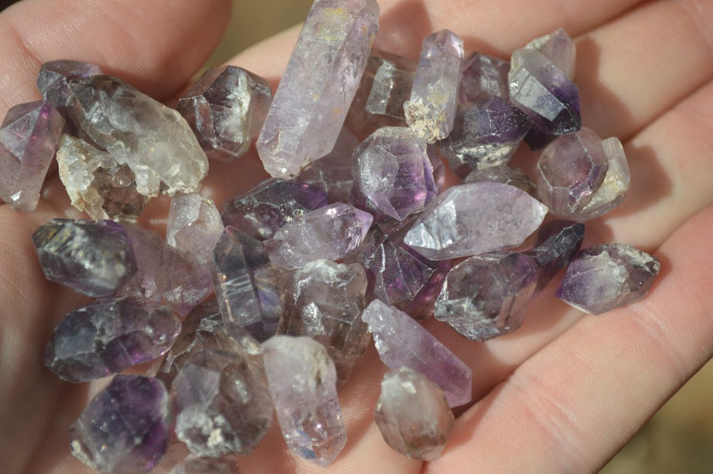 Natural Mini Smokey Window Amethyst Crystals  x 1 Kg Lot From Chiredzi, Zimbabwe - Toprock Gemstones and Minerals 
