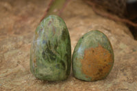 Polished  Green Chrysoprase Standing Free Forms  x 6 From Ambatondrazaka, Madagascar - Toprock Gemstones and Minerals 