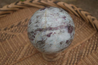 Polished Rubellite Pink Tourmaline Matrix Sphere x 1 From Madagascar - Toprock Gemstones and Minerals 