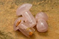 Polished Large Gemmy Pink Rose Quartz Mushrooms  x 5 From Madagascar - TopRock