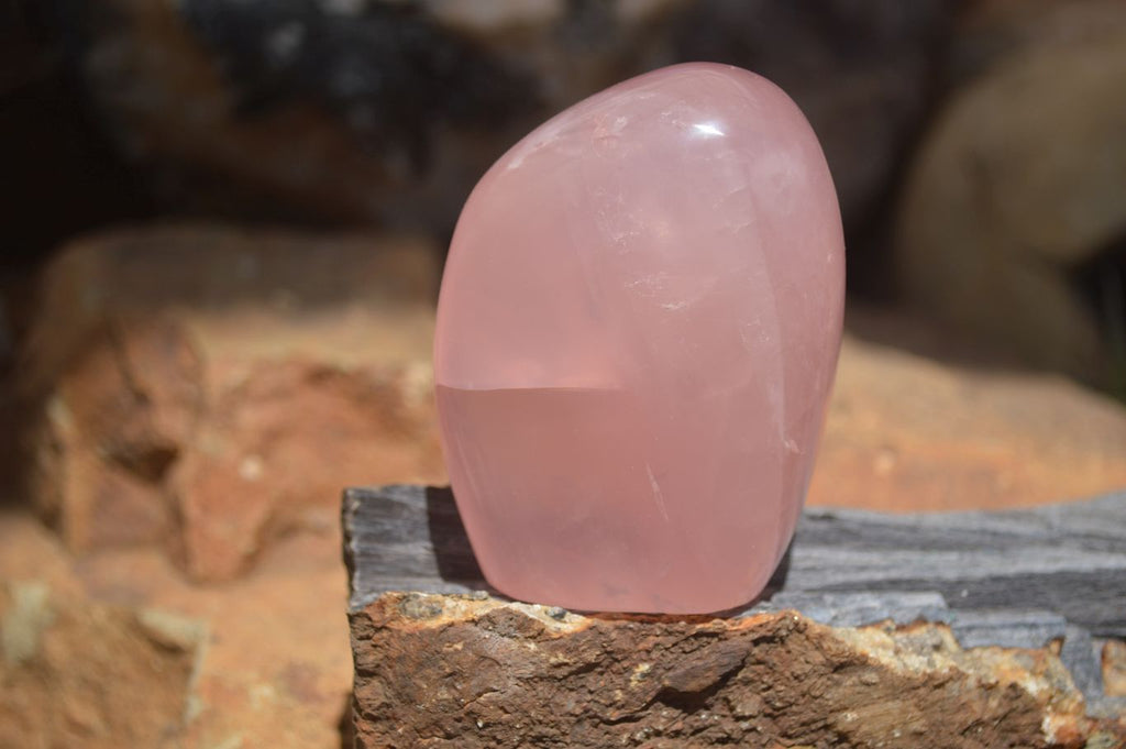 Polished Gemmy Pink Rose Quartz Standing Free Forms  x 6 From Ambatondrazaka, Madagascar - TopRock
